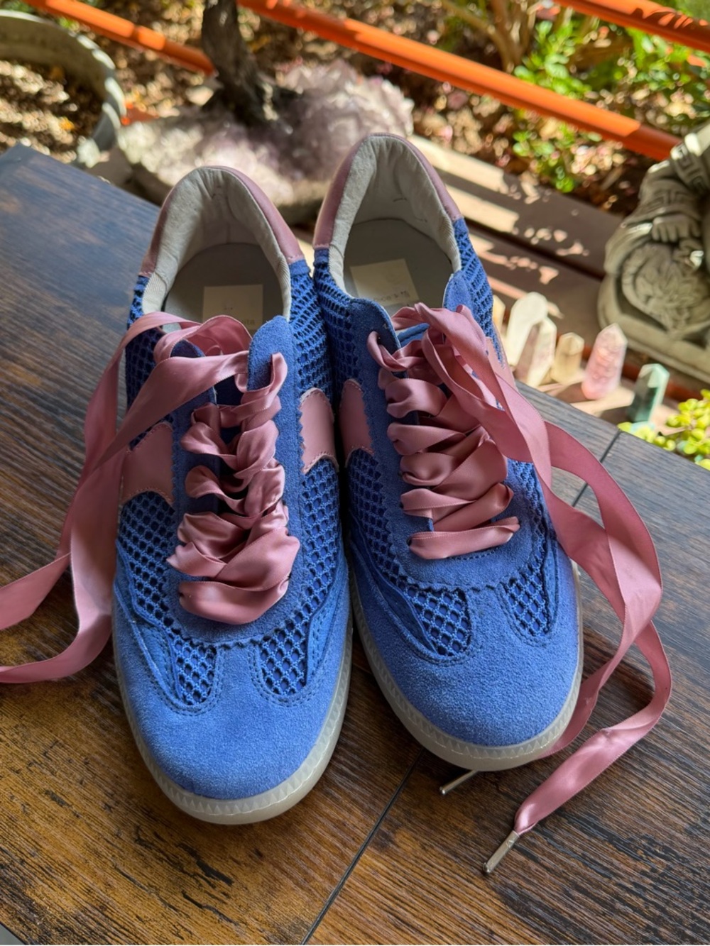 Dolce Vita Blue and Pink Lace Sneakers